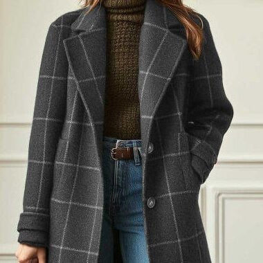 Valeria - Cappotto Elegante a Quadri in Lana