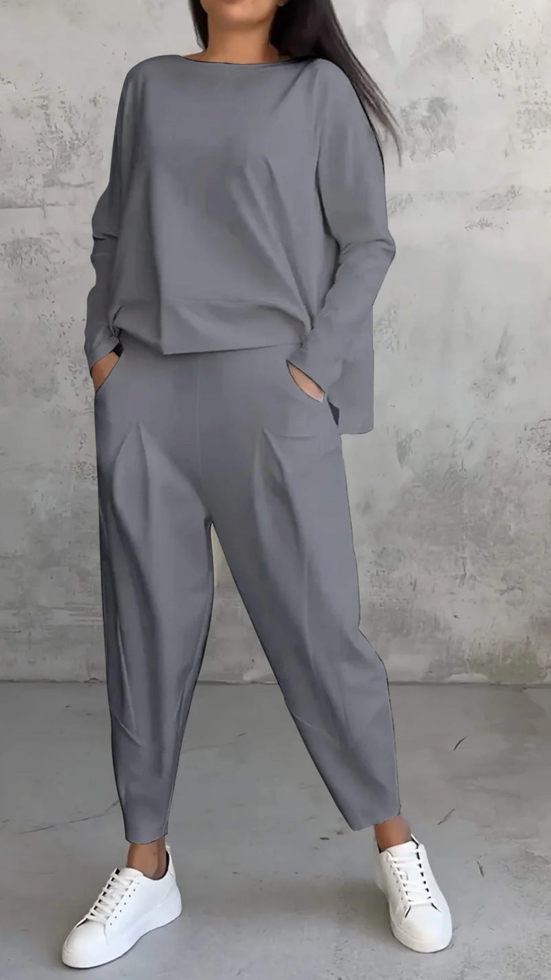 Completo Donna Elegante Casual con Blusa e Pantaloni Comodi – Aurora