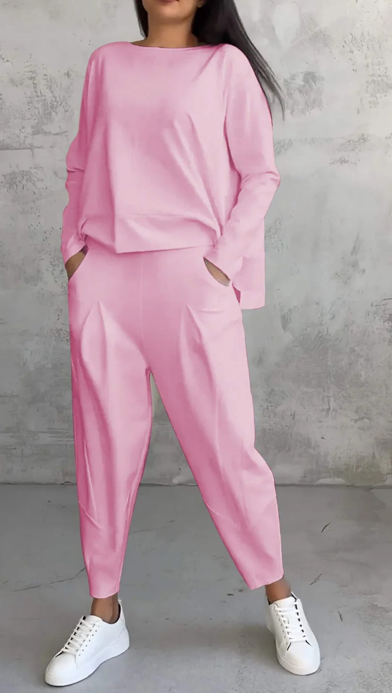 Completo Donna Elegante Casual con Blusa e Pantaloni Comodi – Aurora
