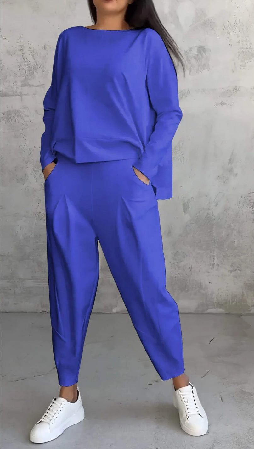 Completo Donna Elegante Casual con Blusa e Pantaloni Comodi – Aurora