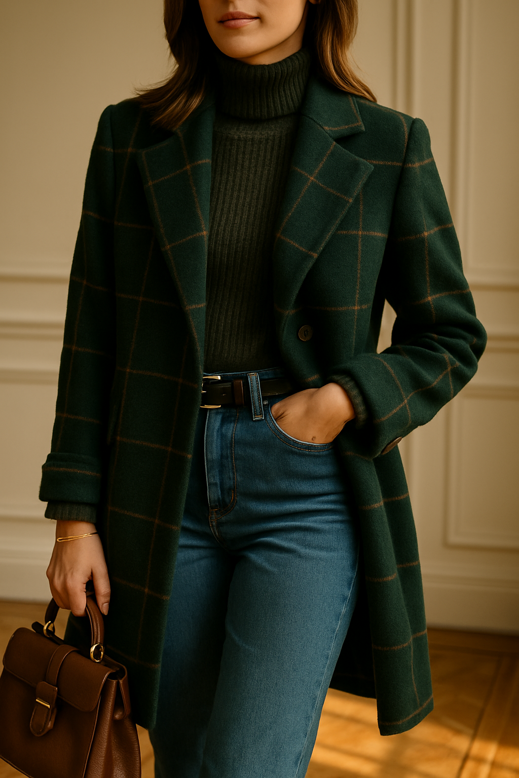 Valeria - Cappotto Elegante a Quadri in Lana