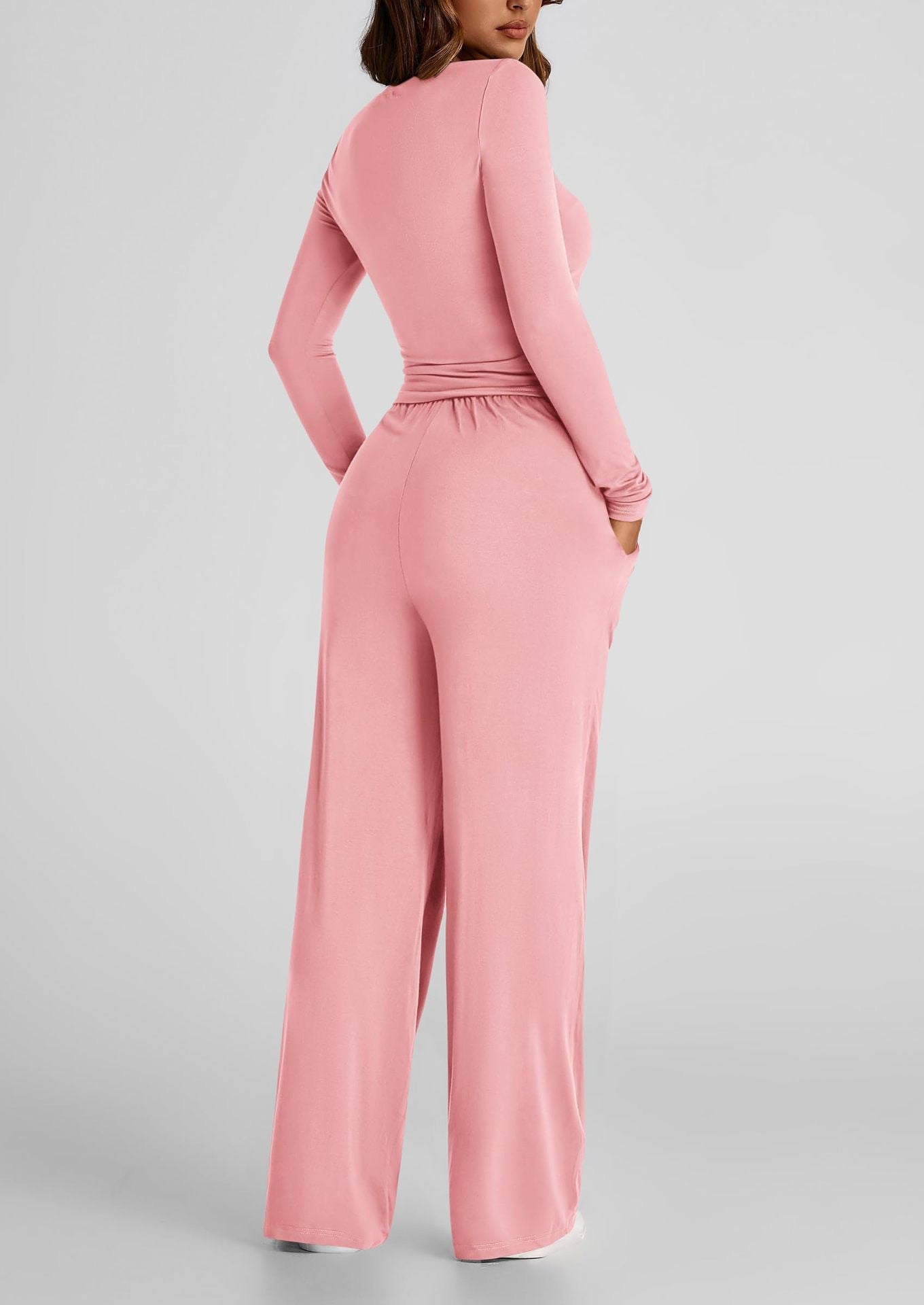 Completo Donna Maglia a Maniche Lunghe e Pantaloni Palazzo – Comfort e Stile in Ogni Giornata