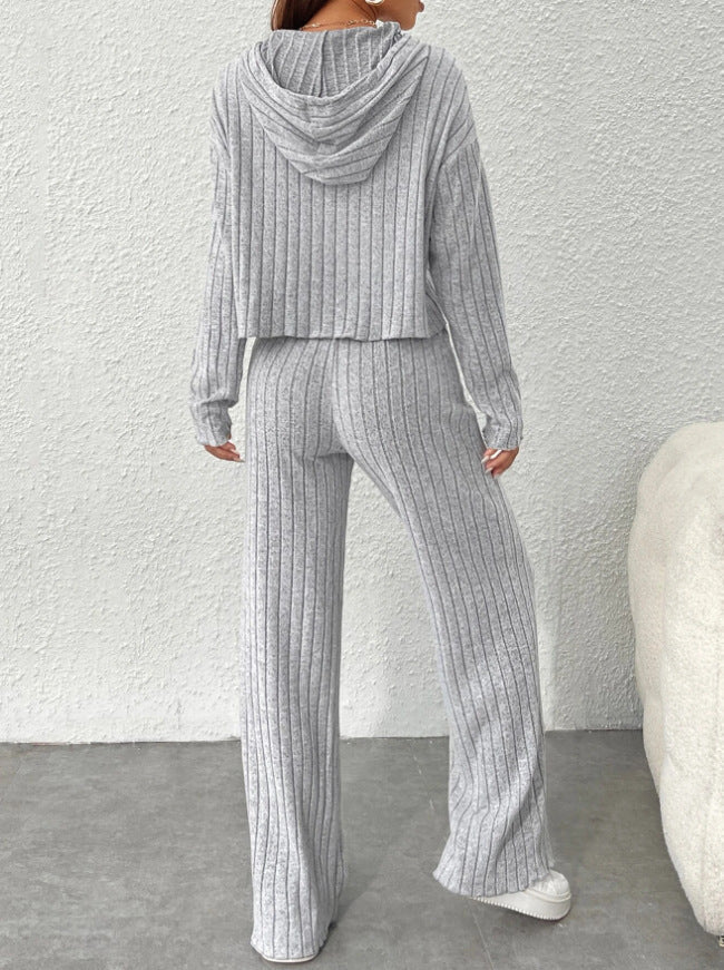 Completo Donna in Maglia con Blusa e Pantaloni Larghi – Emma