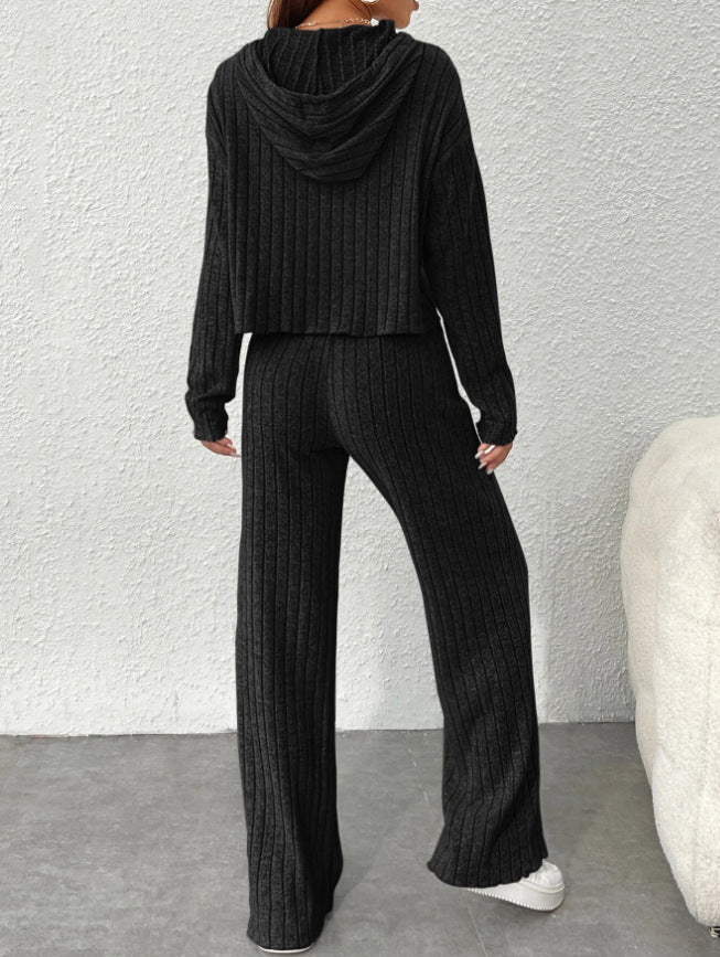 Completo Donna in Maglia con Blusa e Pantaloni Larghi – Emma