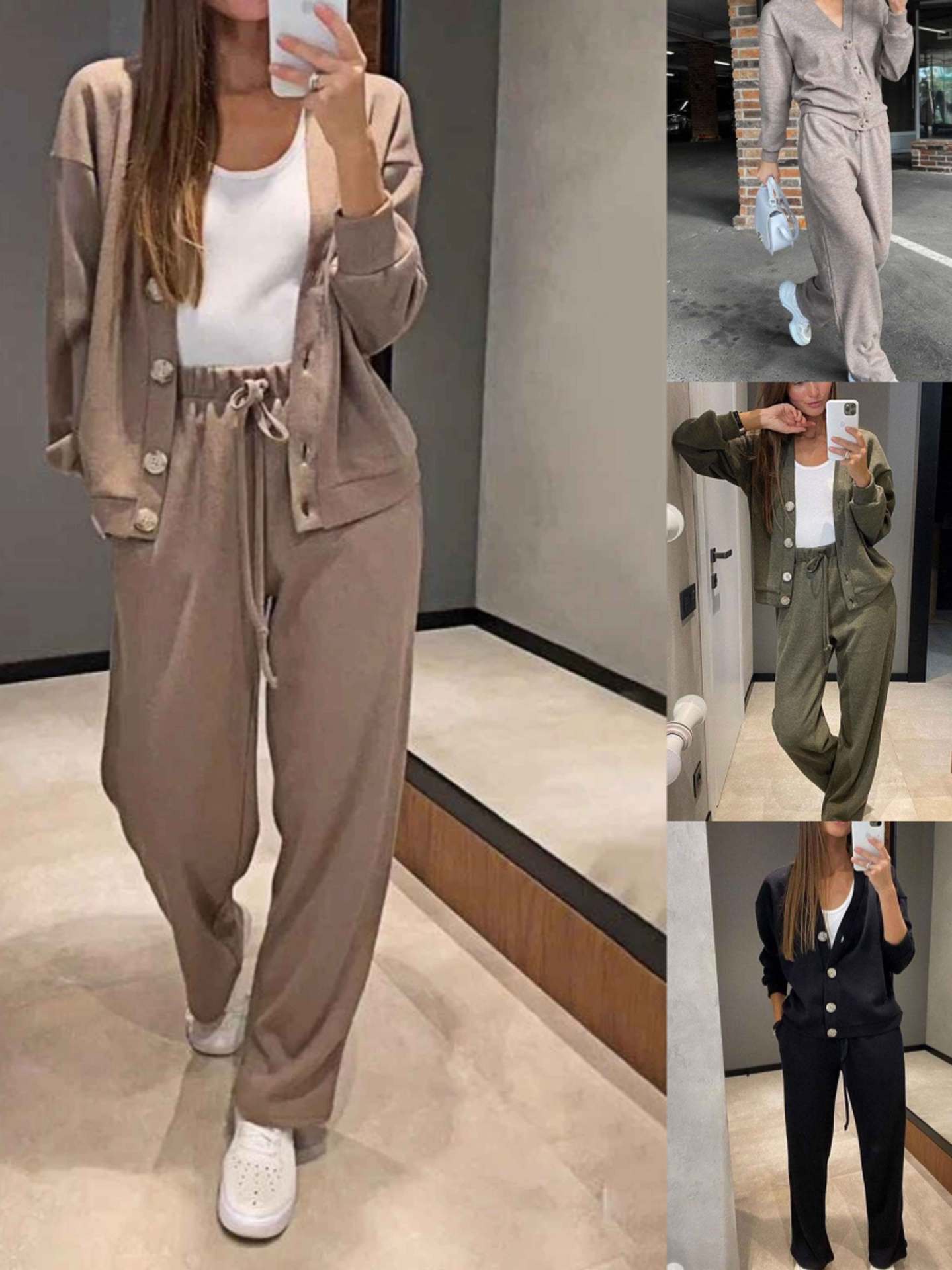 Completo Donna in Maglia con Cardigan e Pantaloni – Eleganza Morbida e Comfort Assoluto – Giulia