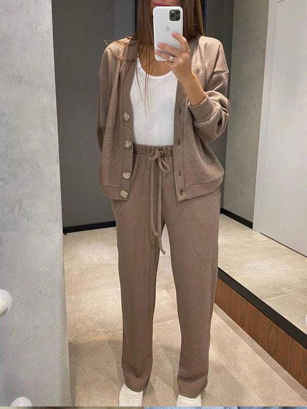 Completo Donna in Maglia con Cardigan e Pantaloni – Eleganza Morbida e Comfort Assoluto – Giulia
