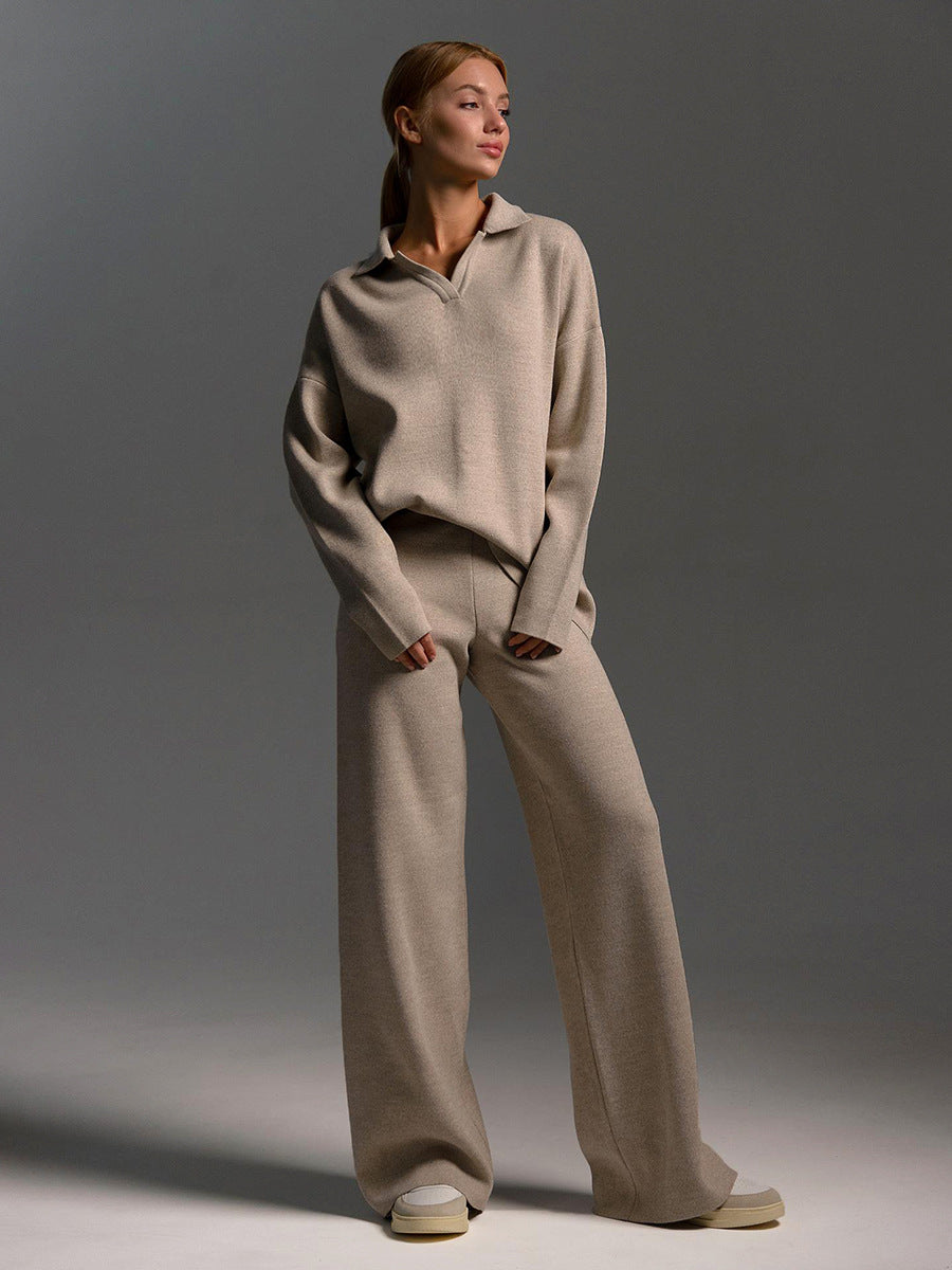 Completo Donna in Maglia con Colletto – Eleganza Minimal e Comfort Premium – Laura