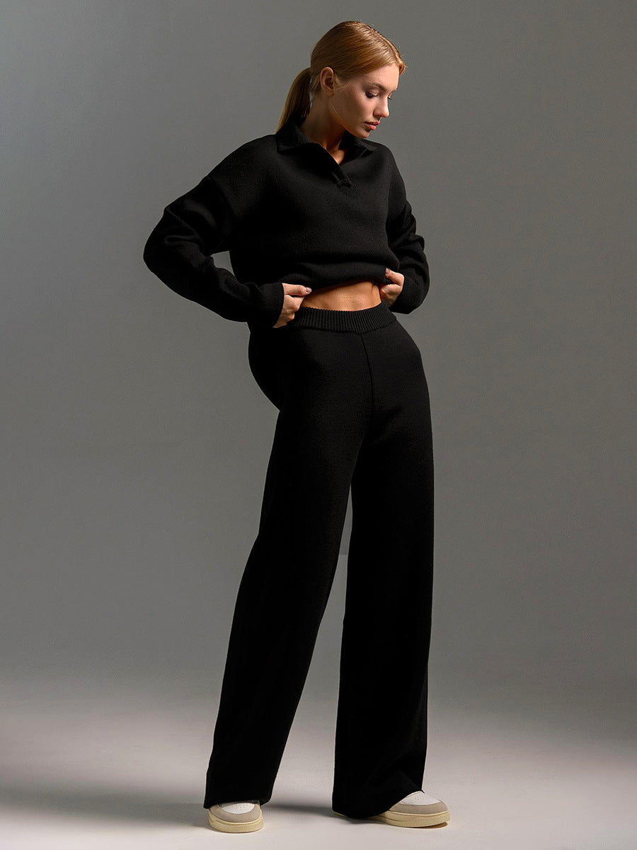 Completo Donna in Maglia con Colletto – Eleganza Minimal e Comfort Premium – Laura