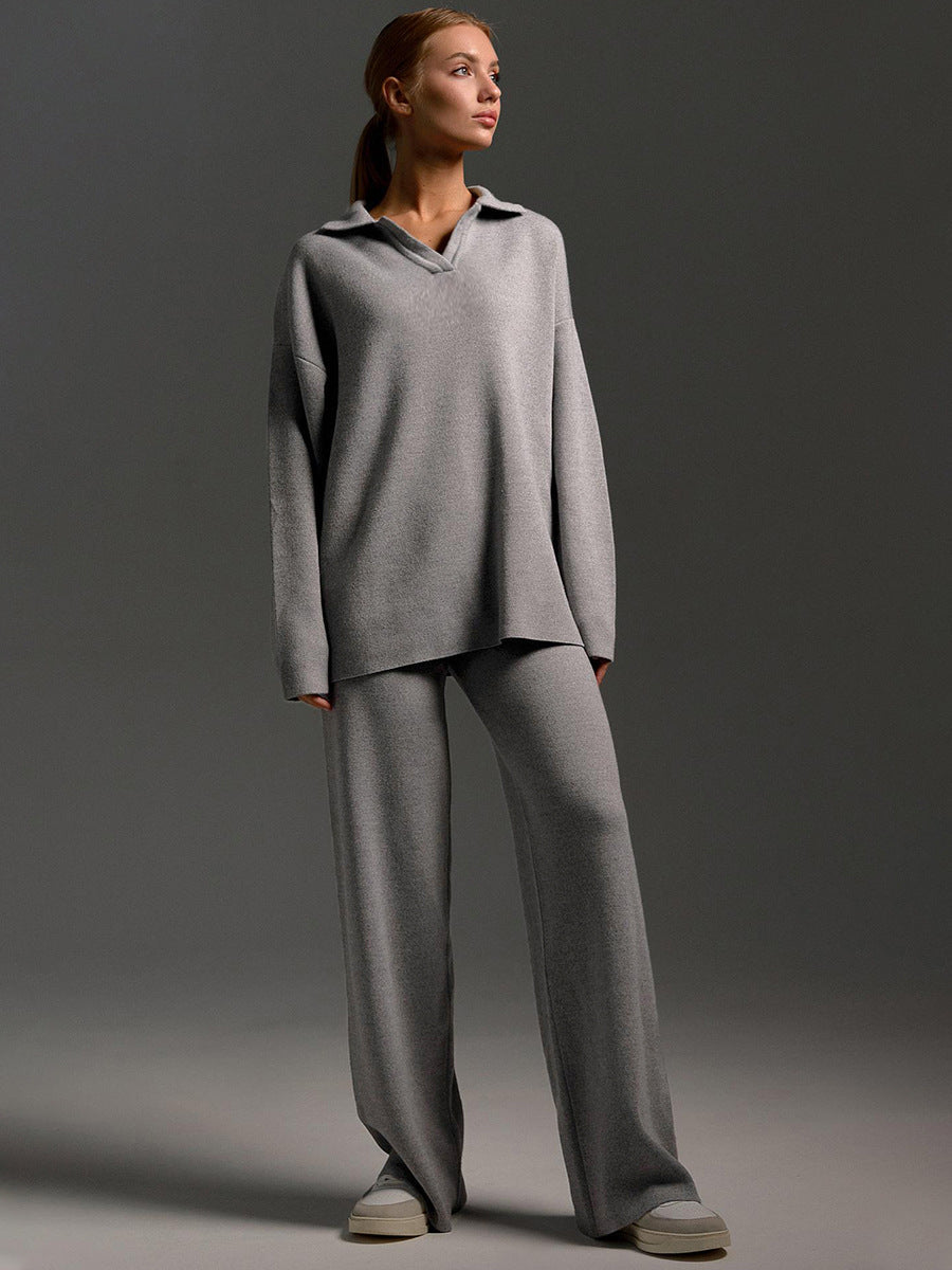 Completo Donna in Maglia con Colletto – Eleganza Minimal e Comfort Premium – Laura