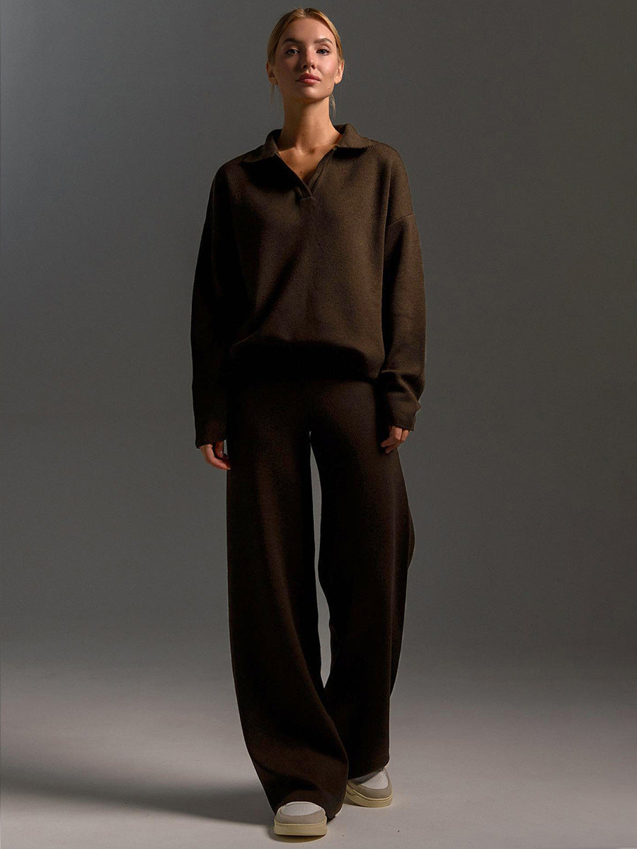Completo Donna in Maglia con Colletto – Eleganza Minimal e Comfort Premium – Laura