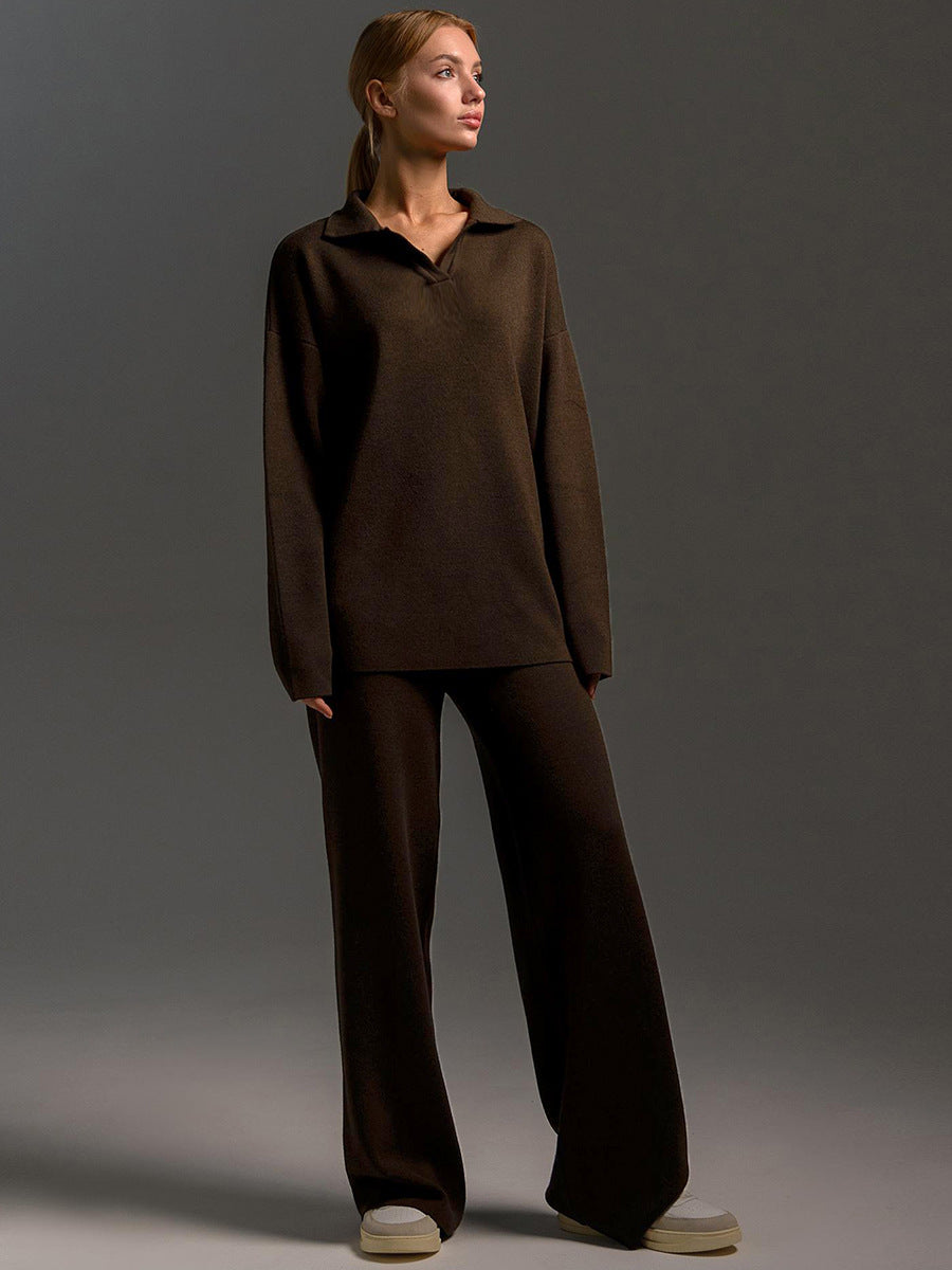 Completo Donna in Maglia con Colletto – Eleganza Minimal e Comfort Premium – Laura