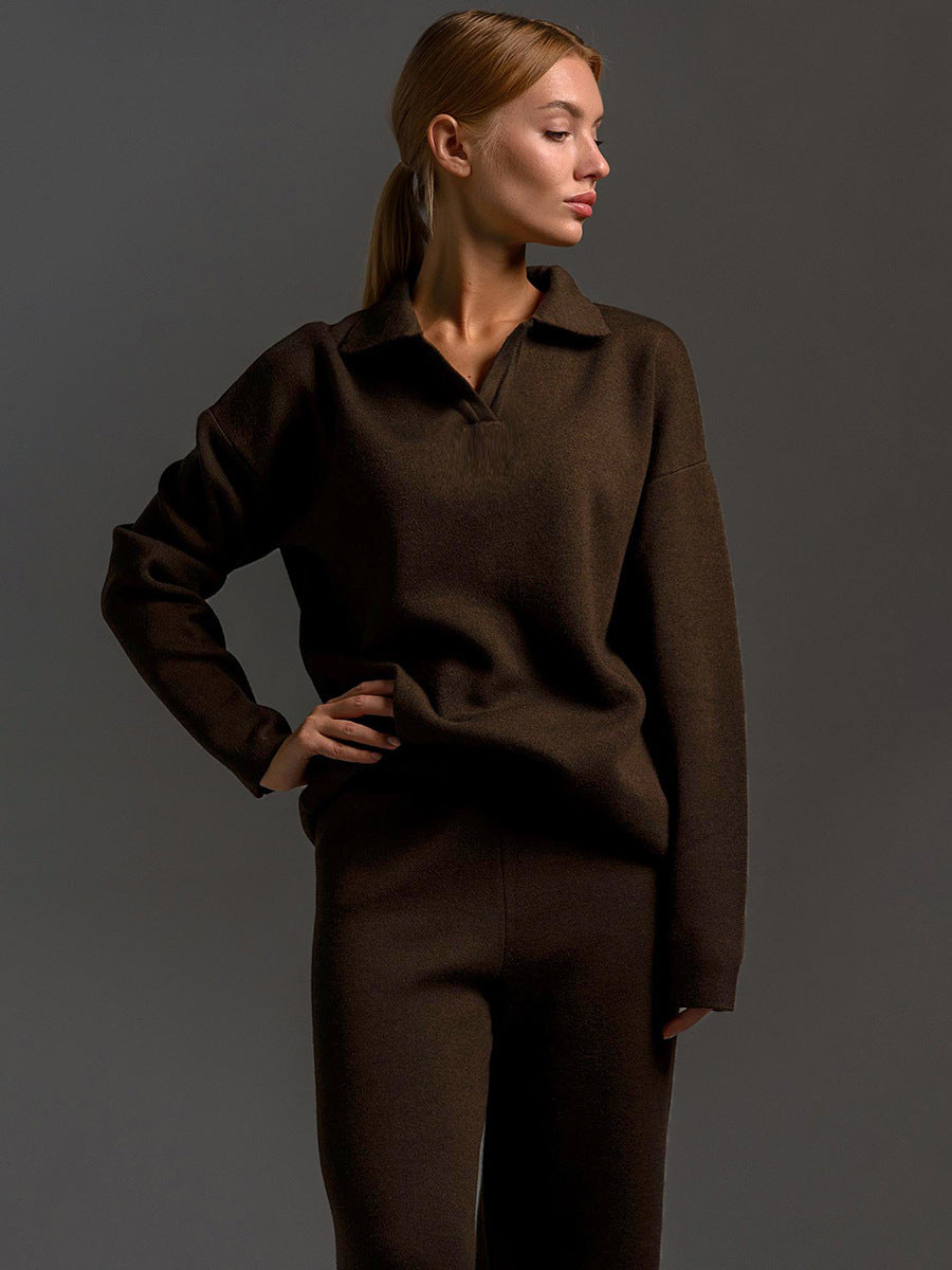 Completo Donna in Maglia con Colletto – Eleganza Minimal e Comfort Premium – Laura