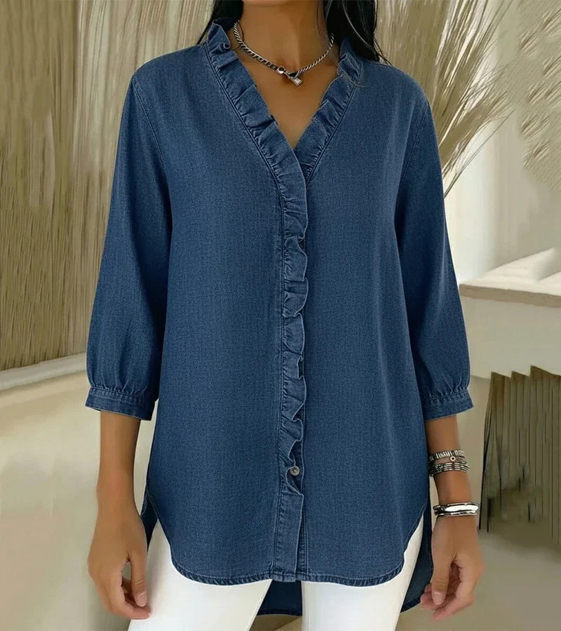 Adele | Blusa con scollo a V e volant