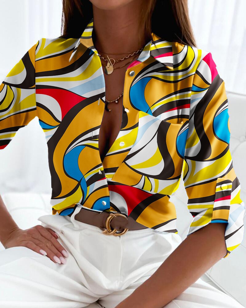 Aurora – Camicia Elegante Donna con Stampa Raffinata e Comfort Leggero