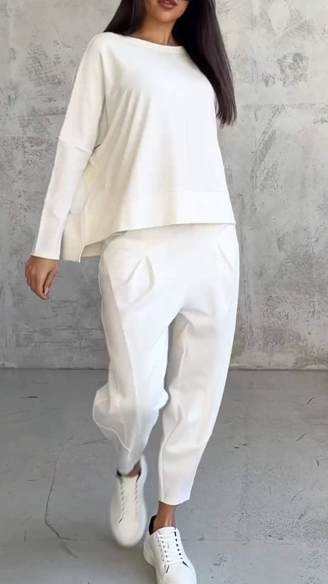 Completo Donna Elegante Casual con Blusa e Pantaloni Comodi – Aurora