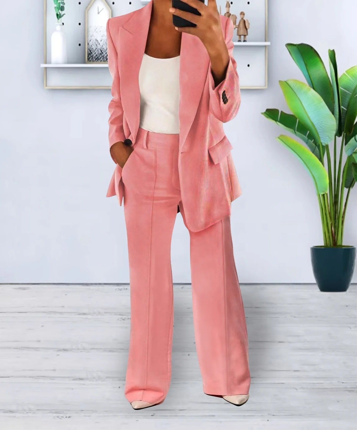 Completo Donna Elegante Bianca – Blazer e Pantaloni con Eleganza e Comfort