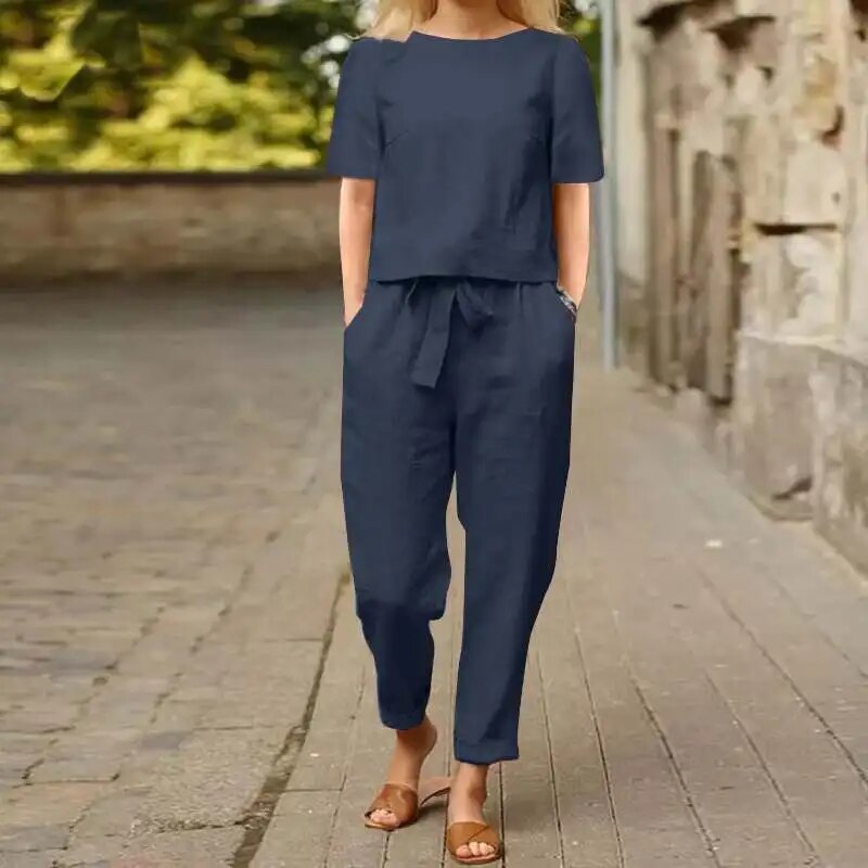 Mila – Completo Estivo in Cotone con Camicia e Pantaloni