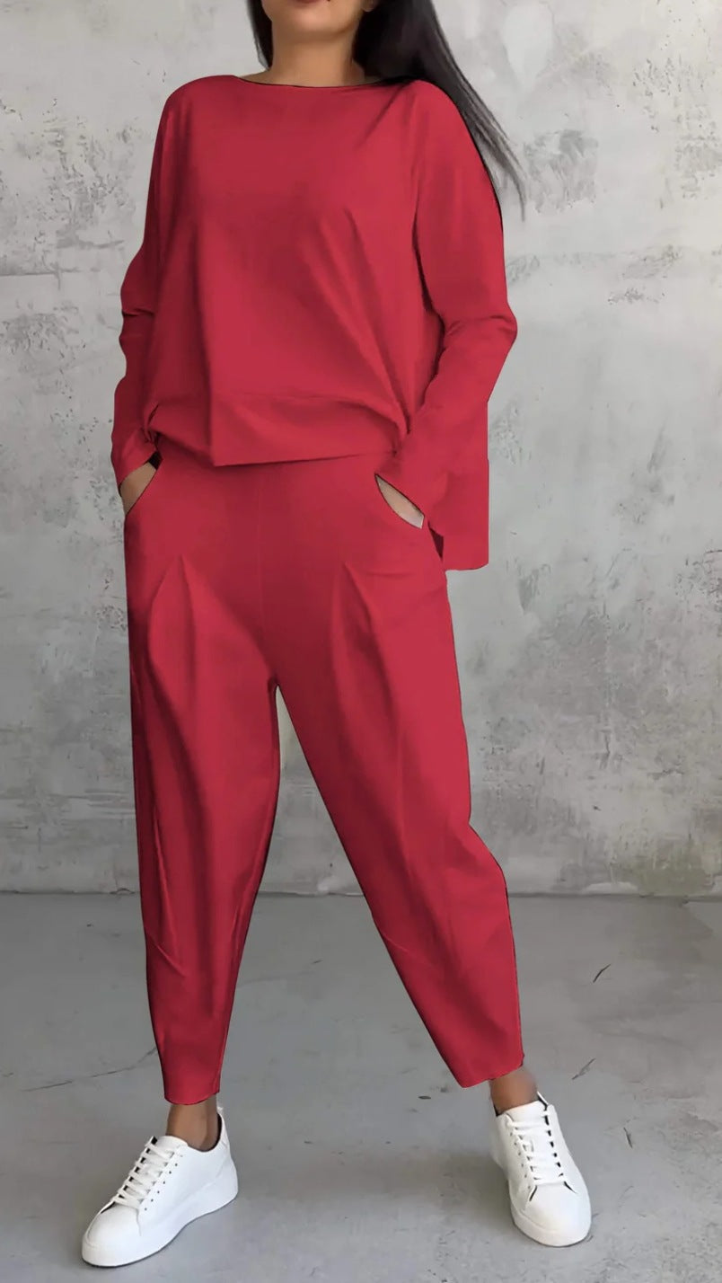 Completo Donna Elegante Casual con Blusa e Pantaloni Comodi – Aurora