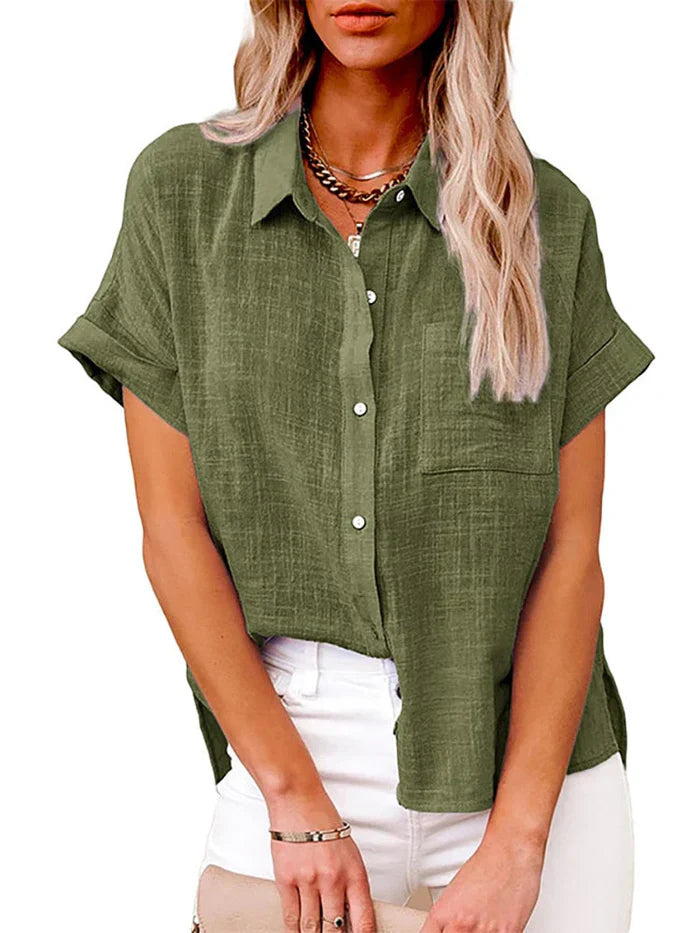 Camicia Donna in Lino a Maniche Corte