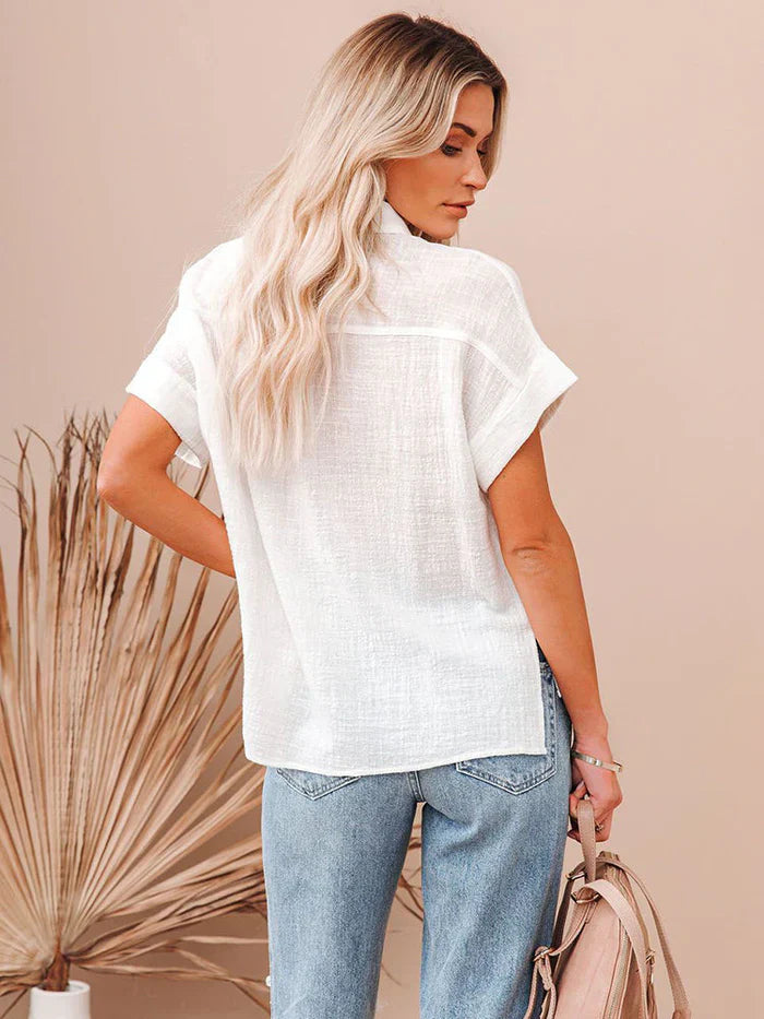 Camicia Donna in Lino a Maniche Corte