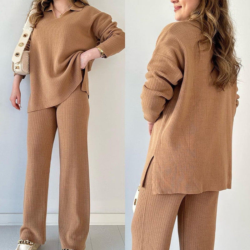 Completo Donna in Maglia a Coste – Eleganza Naturale e Comfort Sofisticato – Chiara