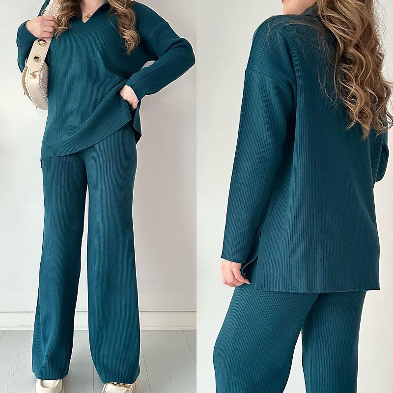 Completo Donna in Maglia a Coste – Eleganza Naturale e Comfort Sofisticato – Chiara
