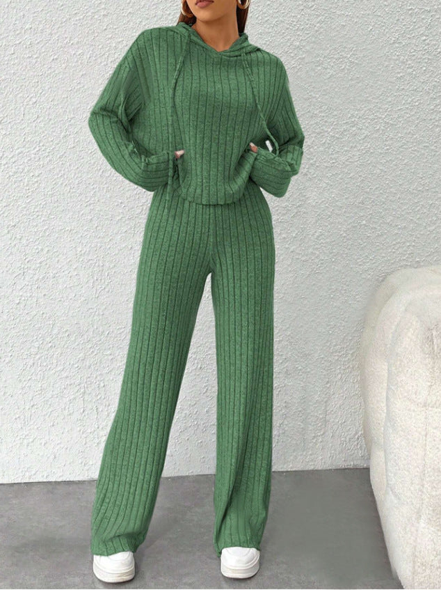 Completo Donna in Maglia con Blusa e Pantaloni Larghi – Emma