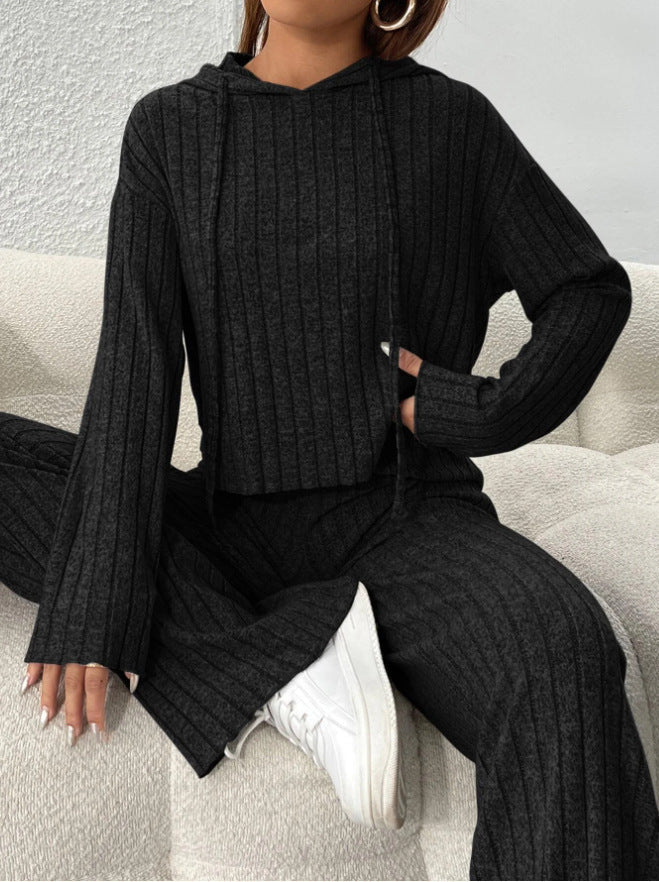 Completo Donna in Maglia con Blusa e Pantaloni Larghi – Emma