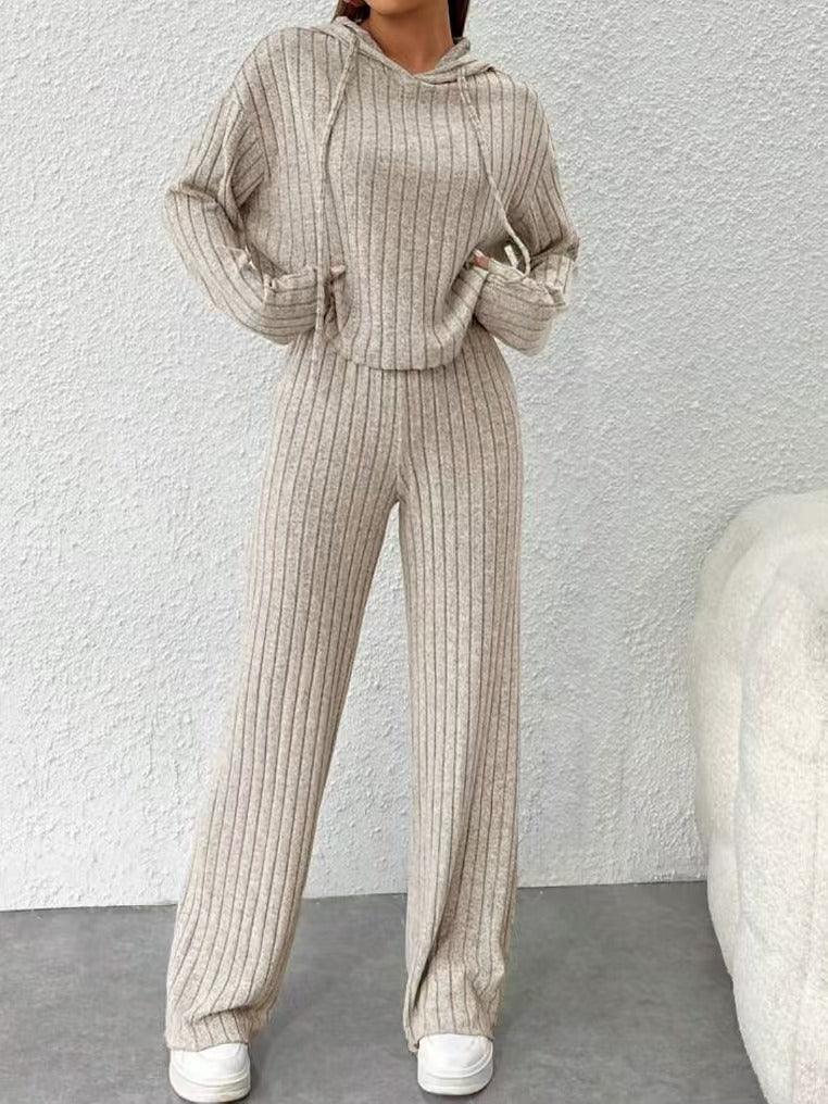 Completo Donna in Maglia con Blusa e Pantaloni Larghi – Emma