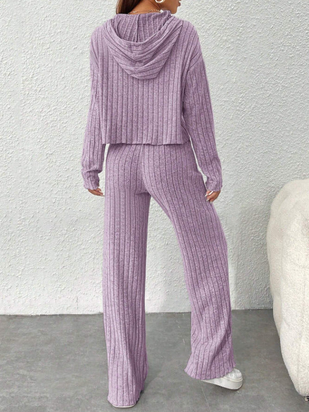 Completo Donna in Maglia con Blusa e Pantaloni Larghi – Emma
