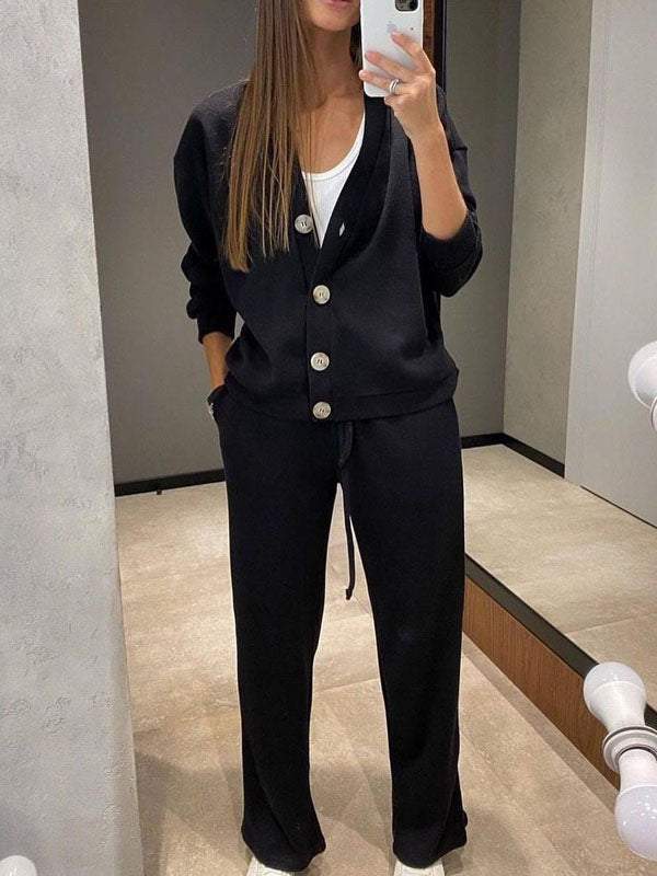 Completo Donna in Maglia con Cardigan e Pantaloni – Eleganza Morbida e Comfort Assoluto – Giulia
