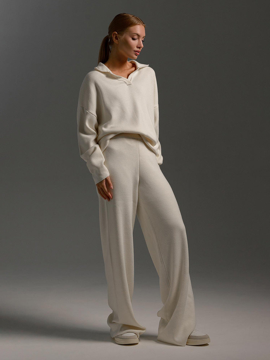 Completo Donna in Maglia con Colletto – Eleganza Minimal e Comfort Premium – Laura