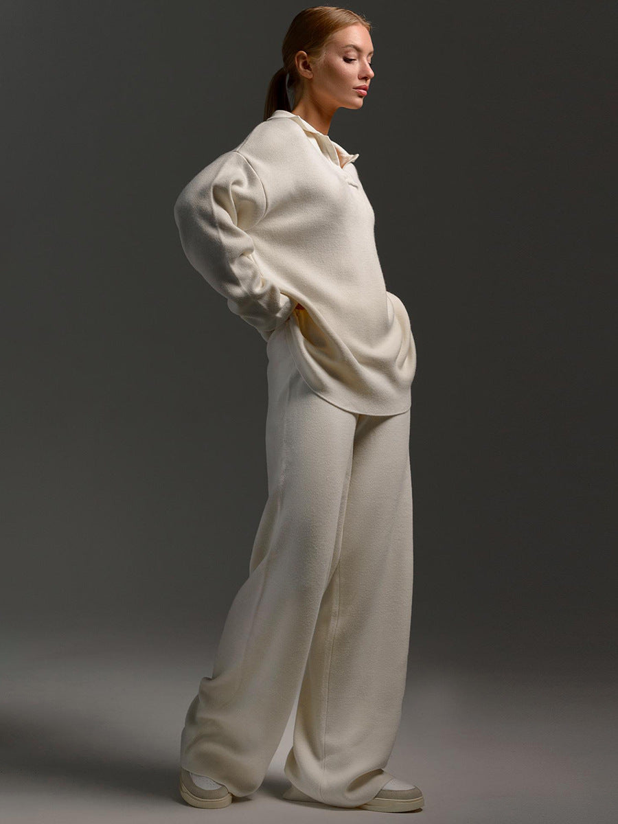 Completo Donna in Maglia con Colletto – Eleganza Minimal e Comfort Premium – Laura