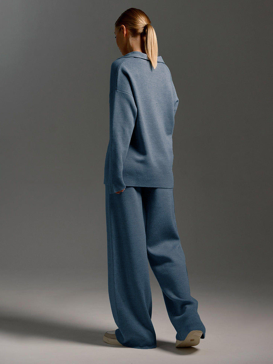 Completo Donna in Maglia con Colletto – Eleganza Minimal e Comfort Premium – Laura