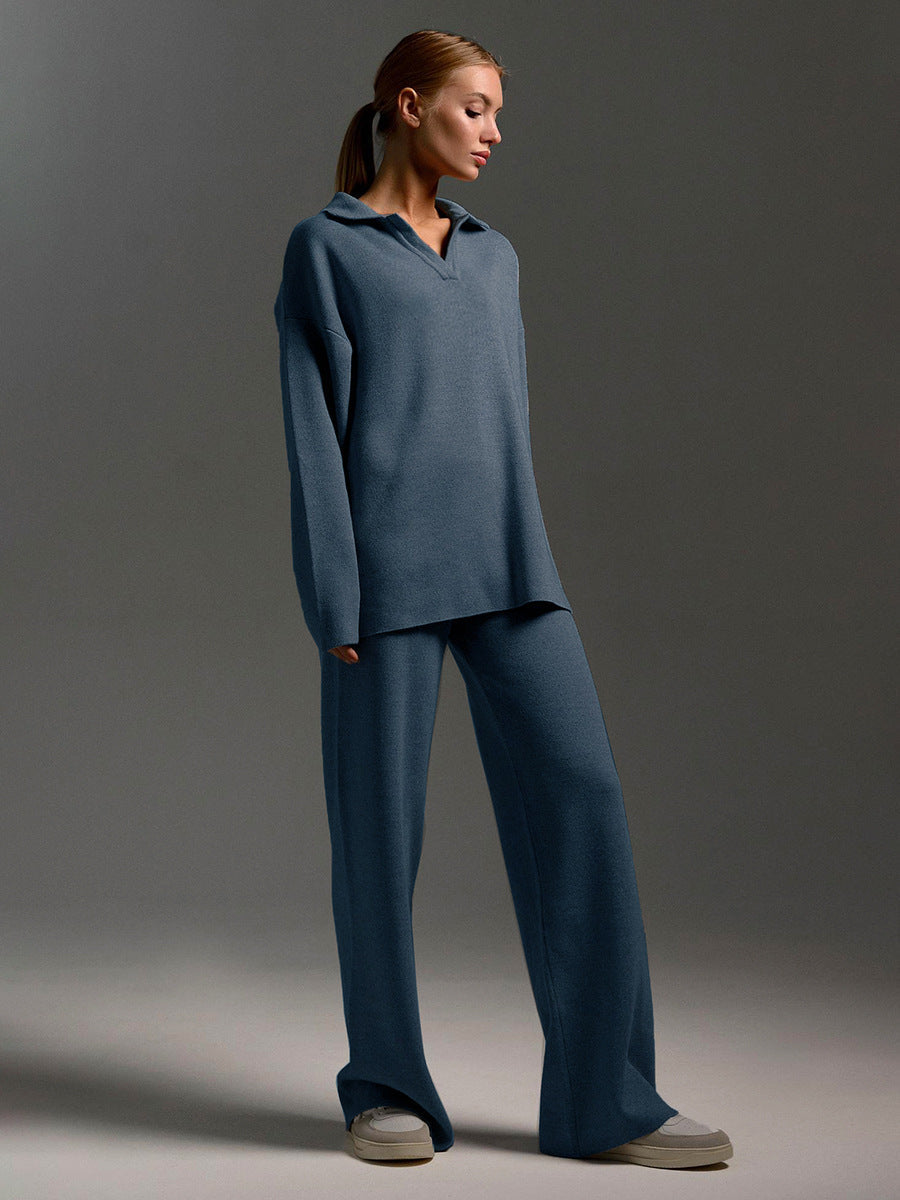 Completo Donna in Maglia con Colletto – Eleganza Minimal e Comfort Premium – Laura
