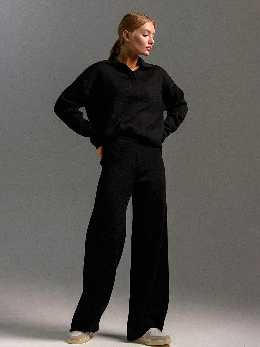 Completo Donna in Maglia con Colletto – Eleganza Minimal e Comfort Premium – Laura