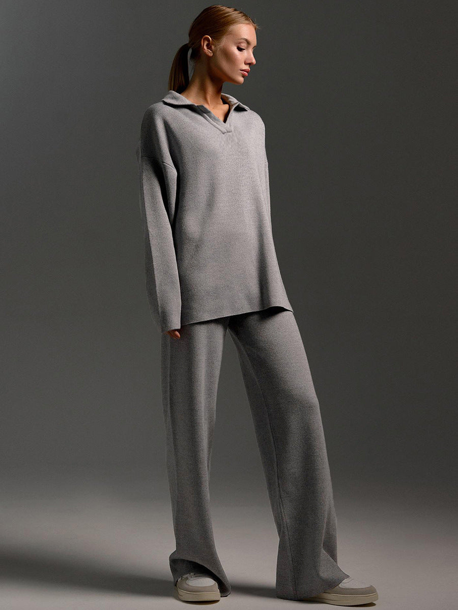 Completo Donna in Maglia con Colletto – Eleganza Minimal e Comfort Premium – Laura