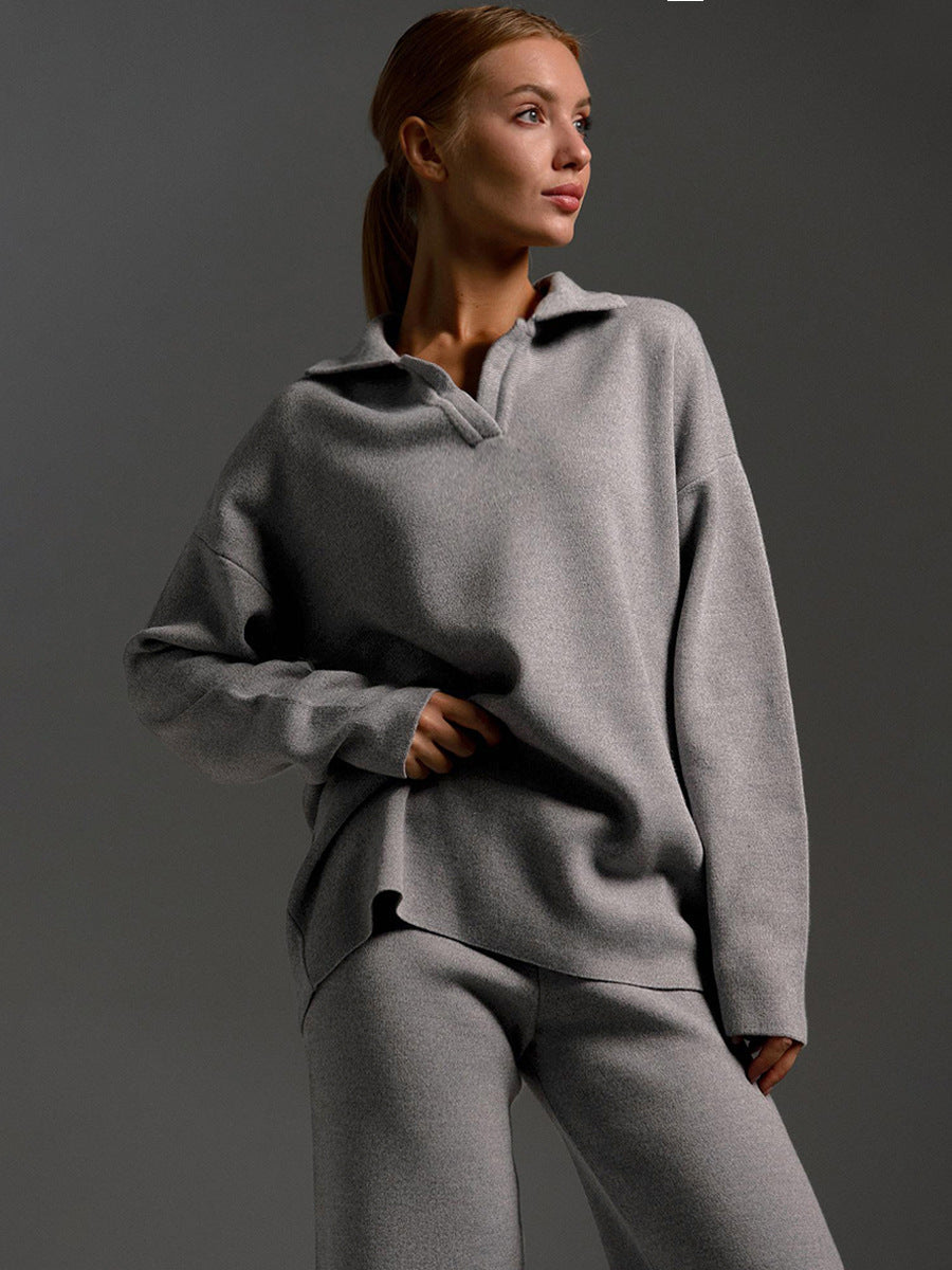 Completo Donna in Maglia con Colletto – Eleganza Minimal e Comfort Premium – Laura