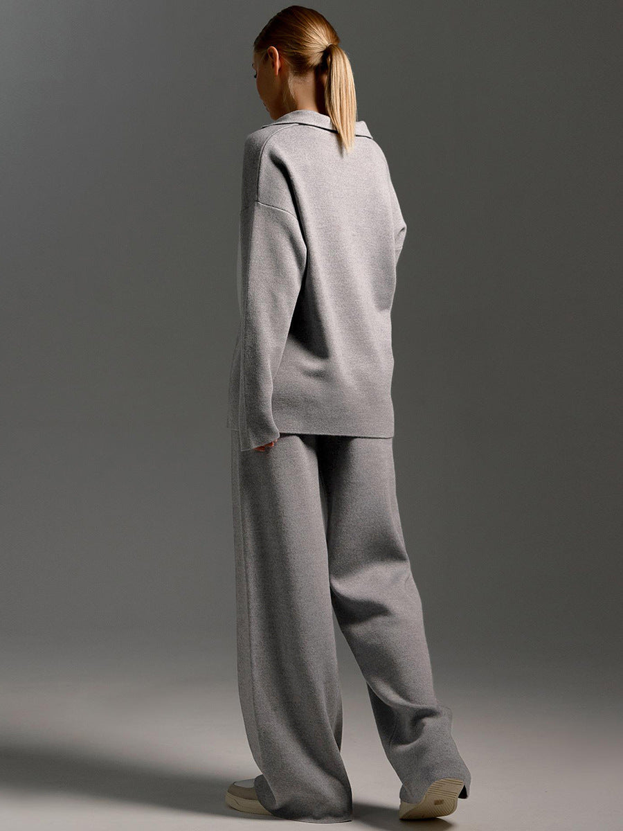 Completo Donna in Maglia con Colletto – Eleganza Minimal e Comfort Premium – Laura