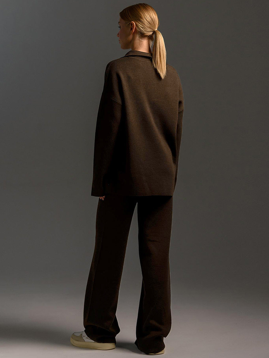 Completo Donna in Maglia con Colletto – Eleganza Minimal e Comfort Premium – Laura