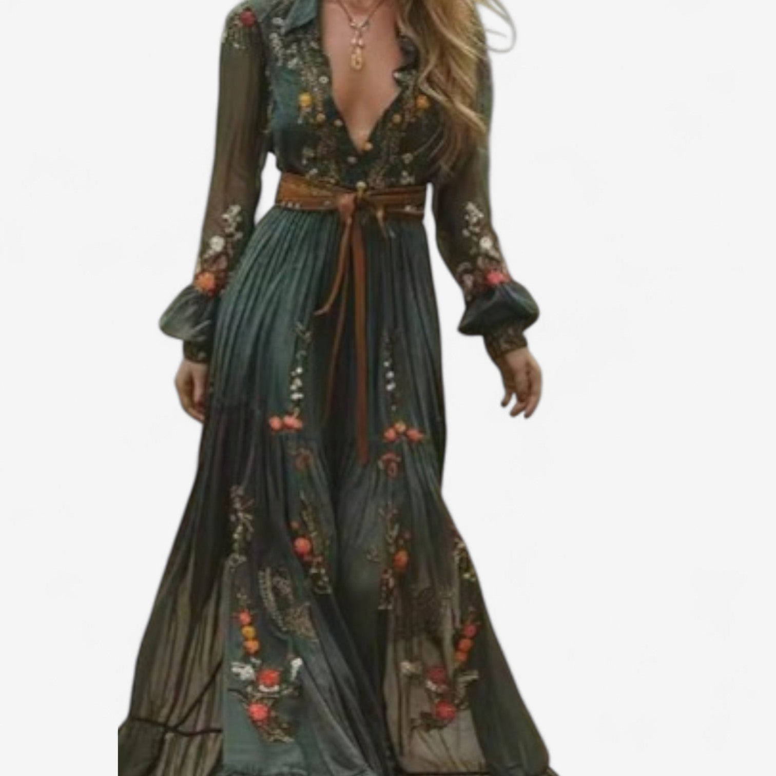 Robe lunga ricamata Rachel™