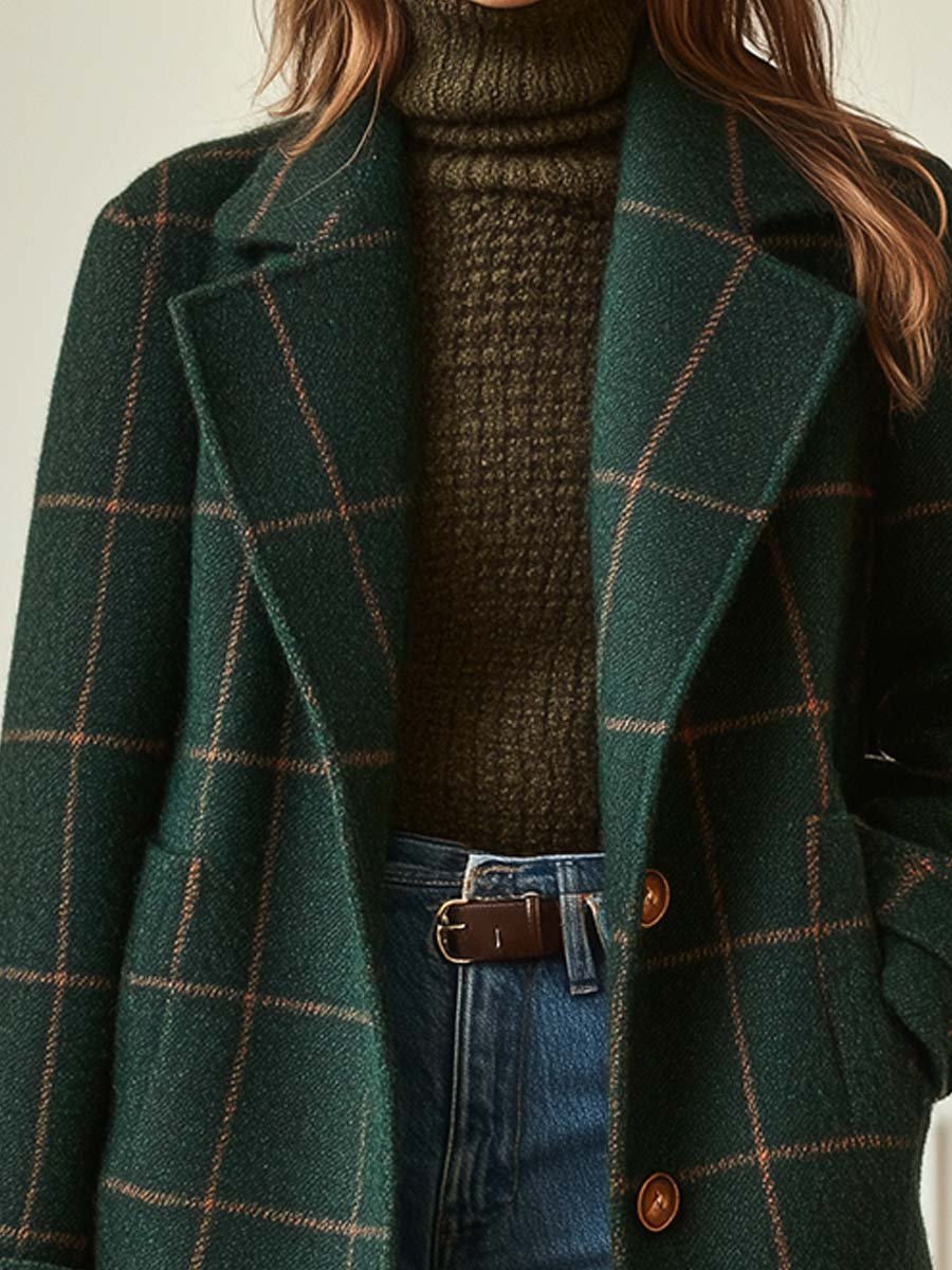 Valeria - Cappotto Elegante a Quadri in Lana