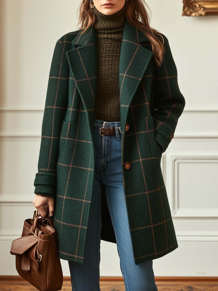 Valeria - Cappotto Elegante a Quadri in Lana
