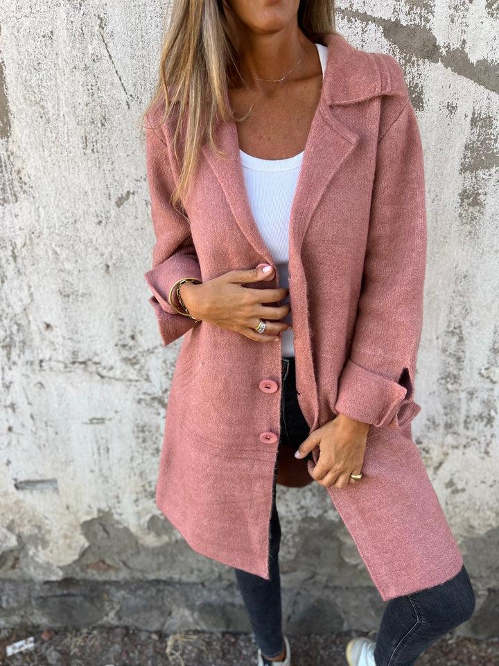 Baylea - Giacca Casual Lunga con Rever in Lana