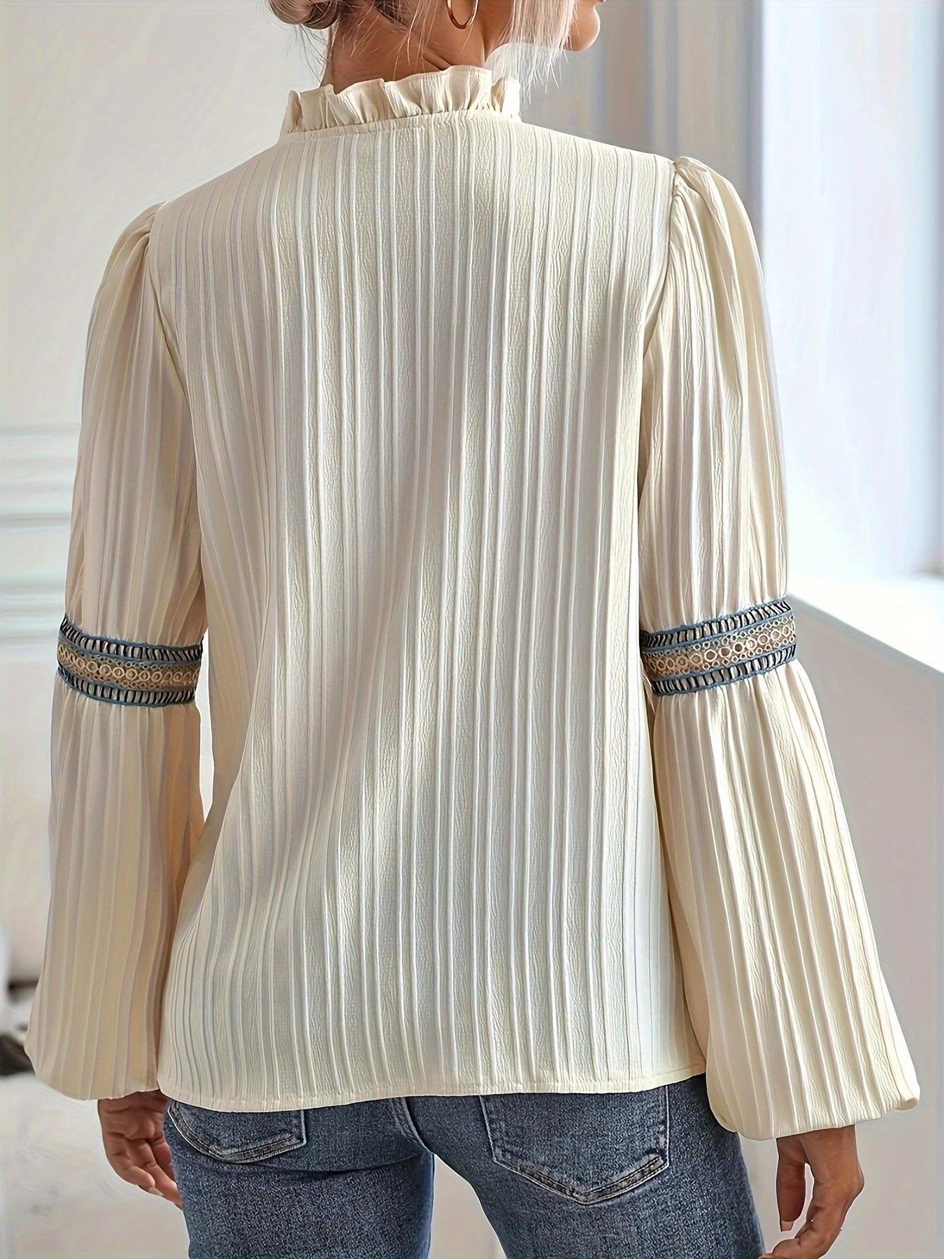 Camicia Bohémien a Manica Lunga con Dettagli Tribali