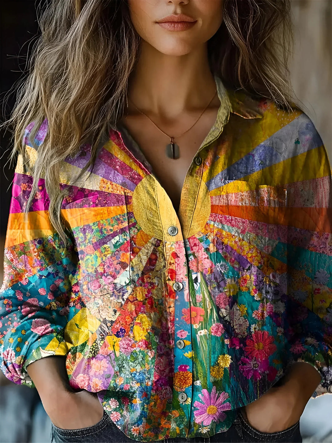 Camicia Luna con Stampa Radiante